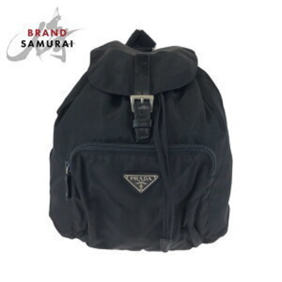 Prada backpack triangular black Tessuto nylon - Picture 1 of 9